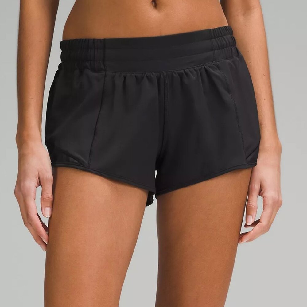 Lululemon Hotty Hot Low-Rise Lined Short 2.5" Black Size 2